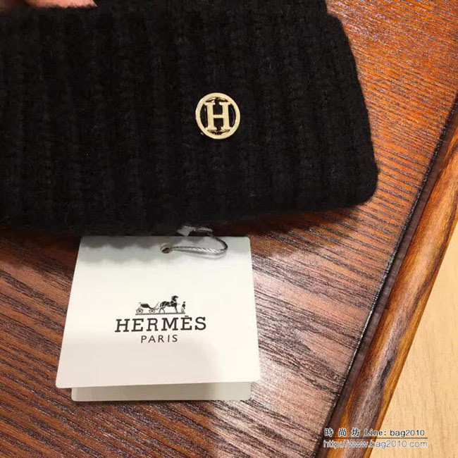 愛馬仕HERMES 秋冬新款 時尚爆款狐狸毛球羊絨帽 LLWJ8715